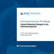 Content Marketing Strategien. Empirische Studie der PFH Göttingen. Riekhof/Jacobi 2016.