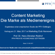 Only a very small part of companies have so far developed a content marketing strategy. What are the success factors? Our empirical study is now available for download.