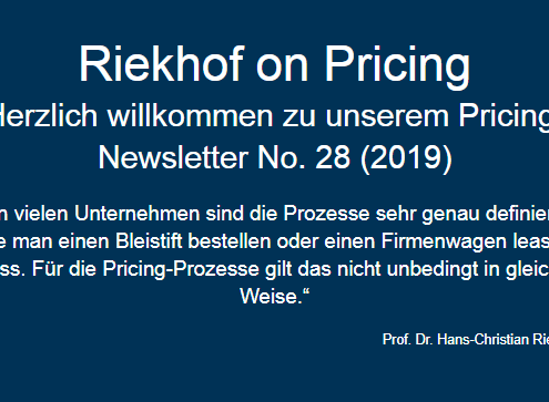 In vielen Unternehmen sind die Prozesse sehr genau definiert, wie man einen Bleistift bestellen oder einen Firmenwagen leasen muss. Für die Pricing-Prozesse gilt das nicht unbedingt in gleicher Weise. In diesem Newsletter beleuchten wir diverse Aspekte im Umgang mit Pricing-Prozessen.