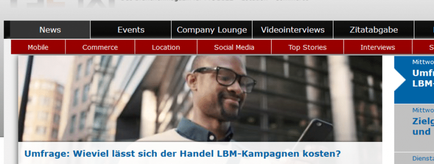 The GFM News, the online industry magazine for Mobile, Location and Commerce, picks up Prof. Riekhof's study on location-based marketing campaigns.