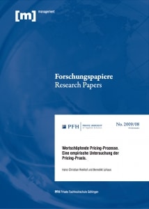 Cover der Studie Wertschöpfende Pricing-Prozesse. Empirische Untersuchung der Pricing-Praxis (2009)