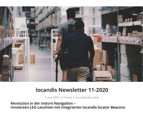 For in-store navigation, the convenient finding of products in hardware and supermarkets via smartphone app, locandis is breaking new ground with the company InnoGreen. The technology is now available in LED lighting - with significant advantages for retailers.