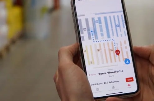 In Neumünster, you can navigate through the hardware store using an app. The instore navigation allows for accurate and quick finding of desired products. Unnecessary detours by frustrated visitors are a thing of the past.