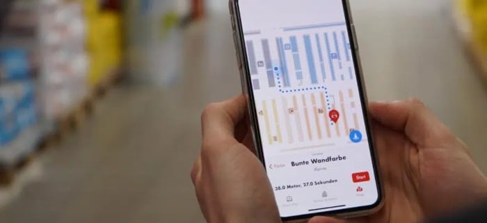 In Neumünster, you can navigate through the hardware store using an app. The instore navigation allows for accurate and quick finding of desired products. Unnecessary detours by frustrated visitors are a thing of the past.