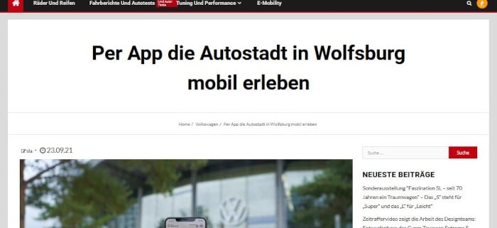 The smartphone app "Autostadt - Mobile Experience" is now also a topic at "Motormobiles". The online car magazine provides insights into how versatile one can navigate in the Autostadt in Wolfsburg with this application. The app, available as a free download in the Google Play Store since August, combines analog and digital experiences thanks to dialogue and real-time information.