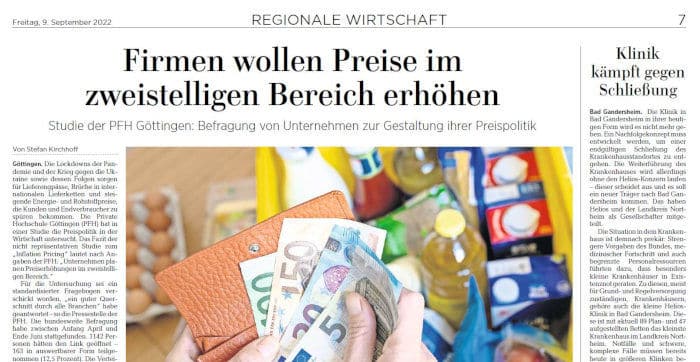 Göttinger Tageblatt Inflation-Pricing-Studie