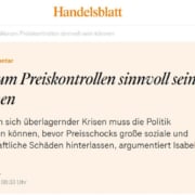 Mit ihrer Kritik an übereilten Zinserhöhungen zur Inflationsbekämpfung und ihrer Sympathie für strategisch eingesetzte, gezielte Preiskontrollen brachte sie einige Medien und Ökonomen gegen sich auf. Eine Reaktion auf einen interessanten Beitrag von Isabella M. Weber im Handelsblatt.