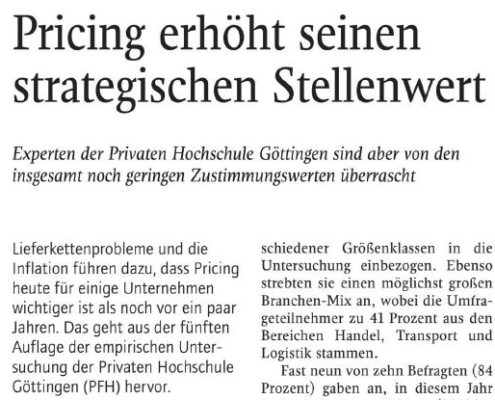 Pricing Stellenwert