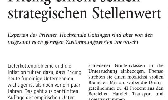 Pricing Stellenwert